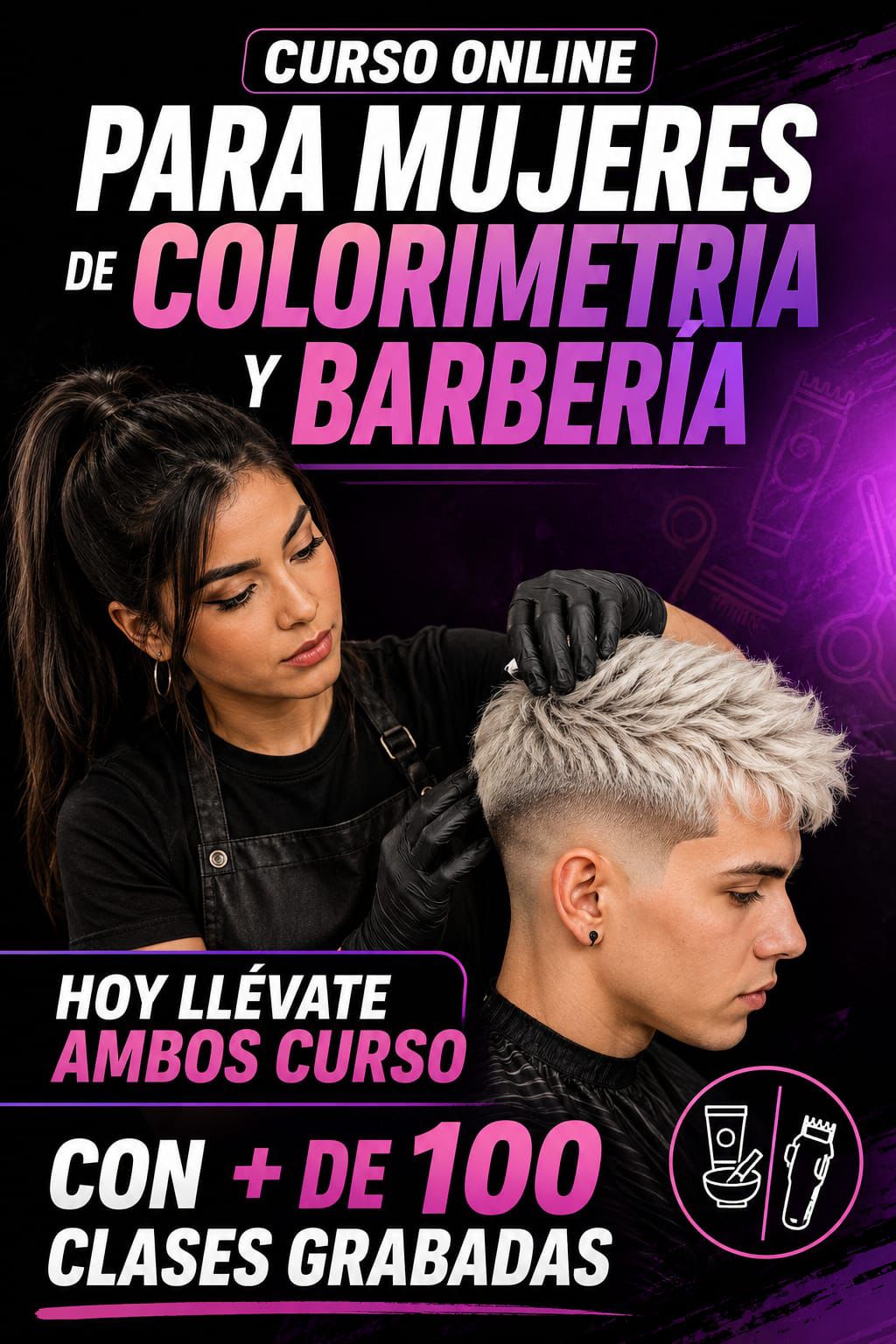 LLEVATE este 2x1 🎁 curso de COLORIMETRIA + curso de BARBERIA 🎁 (ACCESO DE POR VIDA ) SOLO ABONAS UNA SOLA VEZ